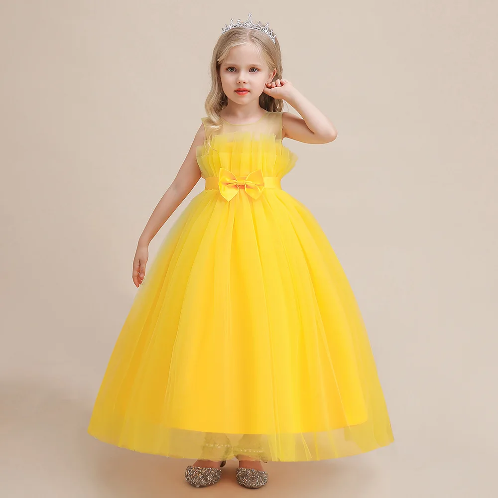 

Girls Party Dresses 120cm-170cm Ball Gown Children Wedding Birthday Dress Kids Vestidos Piano Performance Gauze Princess