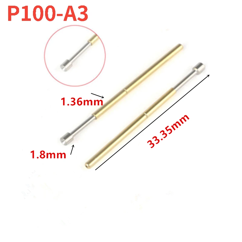 100 шт./упак. P100-A3 Весна Тесты зонд 1,8 мм портом «мама» 1,36 мм наконечник пружины для осмотр монтажной платы