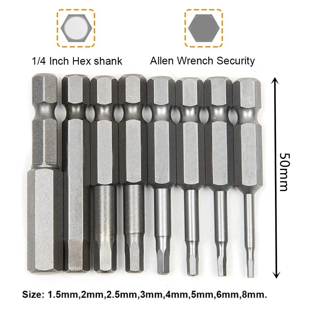8pcs Hex Head Bits Drill Bit Set Hex Head Wrench Screwdriver Socket 1
