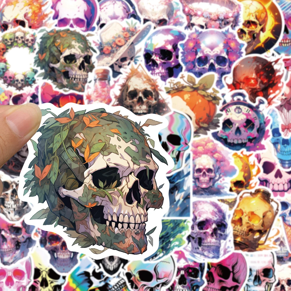 10/30/50pcs Cool Gothic Punk Skull Graffiti Stickers Decals DIY Skateboard Motorcycle Laptop  Vinyl Decoration Sticker Kids Toy