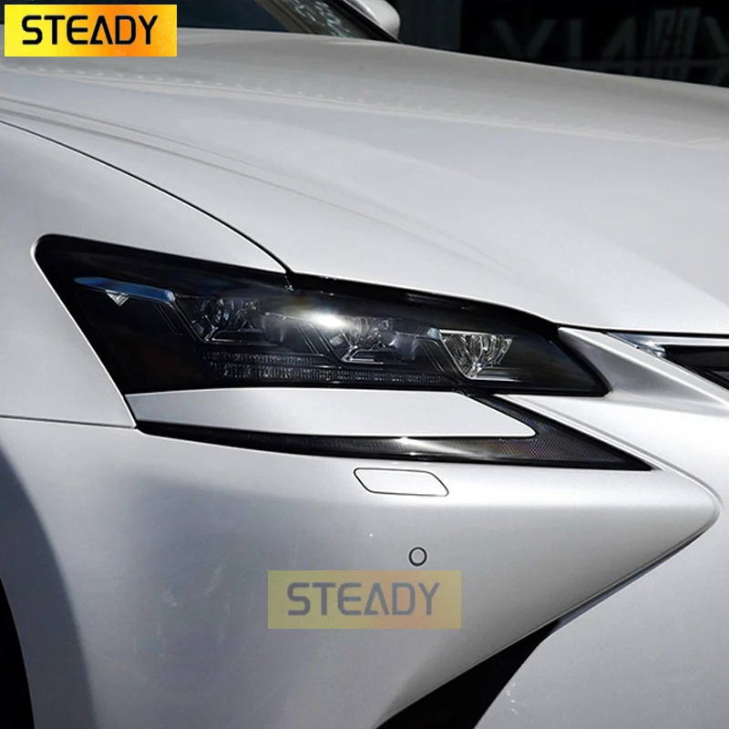 

2 Pcs Car Headlight Protective Film Headlamp Transparent Black TPU Sticker For Lexus GS 2015-2020 GS 350 300 450 200 Accessories