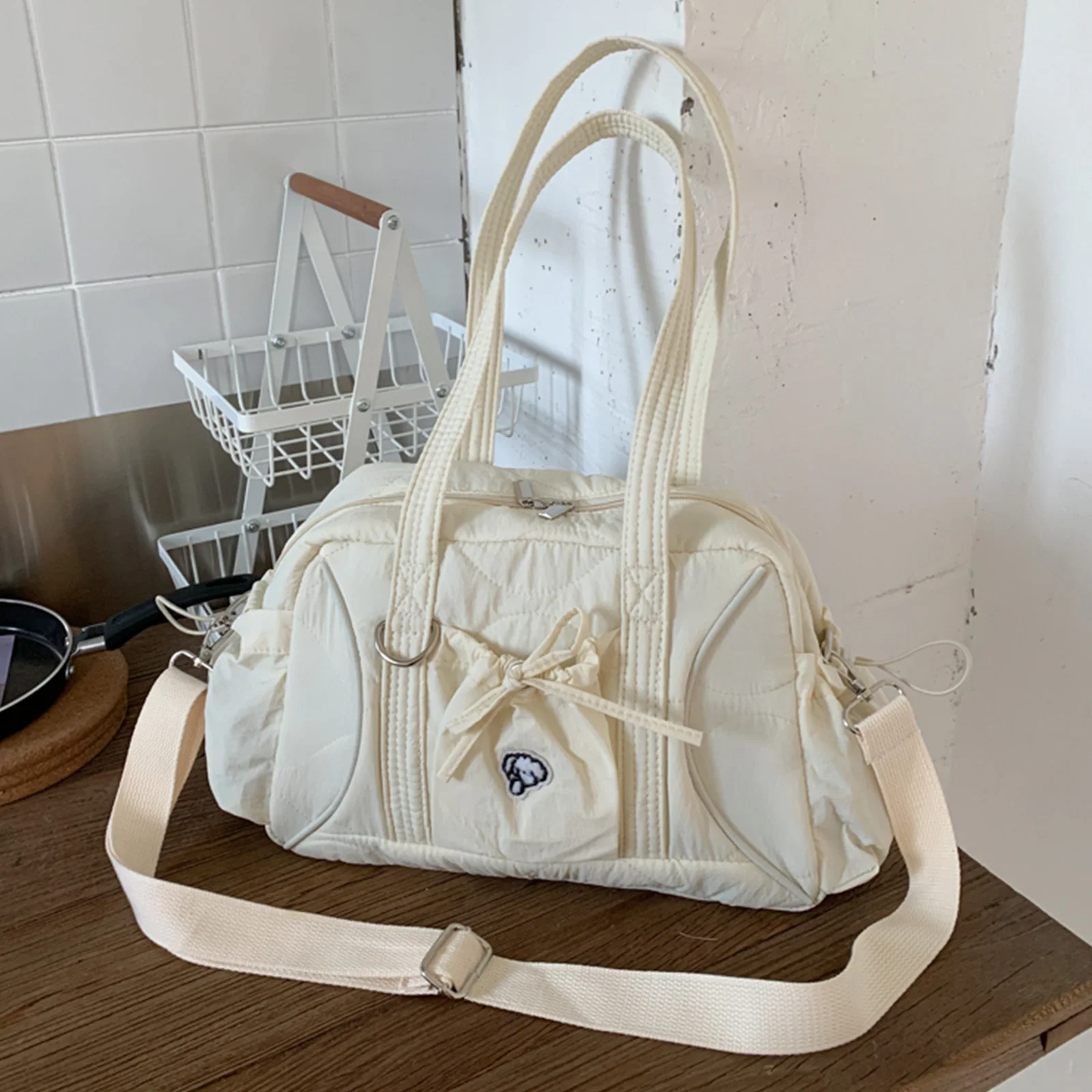 Women Nylon Shoulder Bag Large Capacity Crossbody Bag Multiple Pockets Tote Bags for Work Shopping Travel Daily