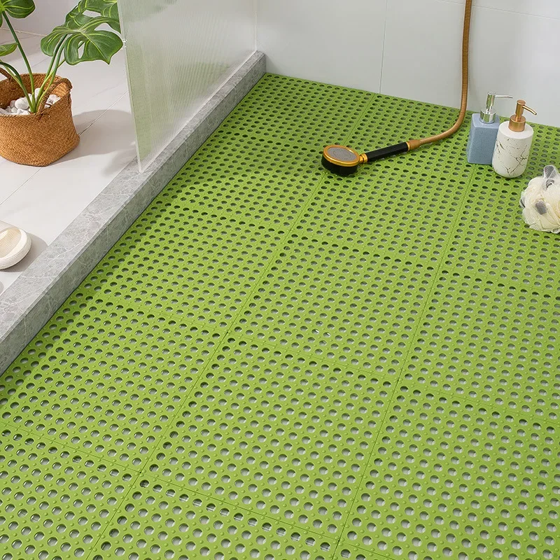 24PCS Kitchen Bathroom Anti-slip Mat Waterproof Floor Mat Bathroom Patchwork Hollow Bath Anti-fall Foot Bath Drainage Carpet floor mat