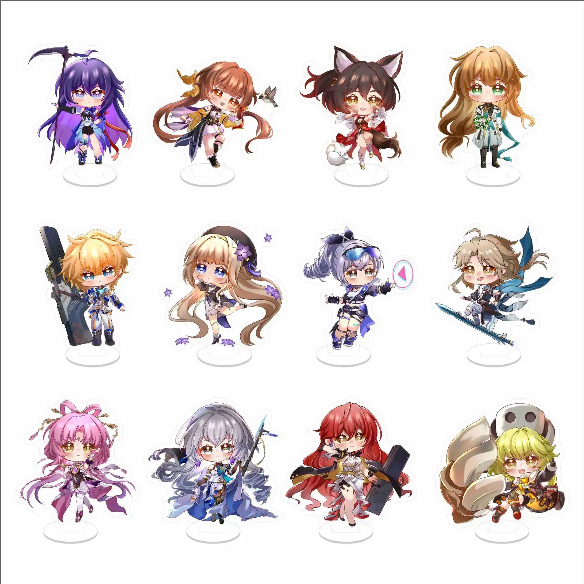 

10cm Game Honkai: Star Rail Acrylic Stand Q version March 7th Dan heng Kafka Bronya Herta Arlan Figures Desk Model Plate Toys