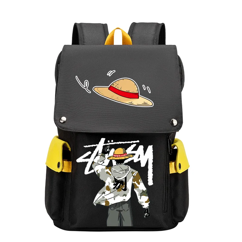 

One Piece Luffy Peripheral Backpack Men's Large-Students Schoolbag Boys Girls Anime Cartoon School Bag Mochila Sports Backpack