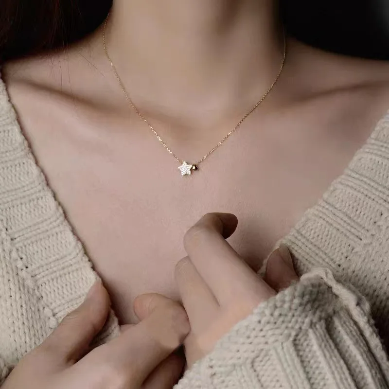 Real 925 Sterling Silver Fashion Sweet Zircon Flower Pendant Necklace For Women Wedding Party Fine S925 Jewelry