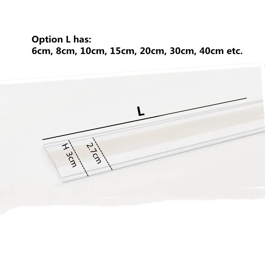 H3cm Plastic Merchandise Price Talker Sign Label Display Data Strips PVC Clip Holder Shelf Rack 100pcs shelf label holder