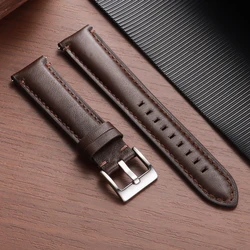 Luxurious Genuine Leather Watch Band - Premium Cowhide Strap - 22mm (Dark Coffee )