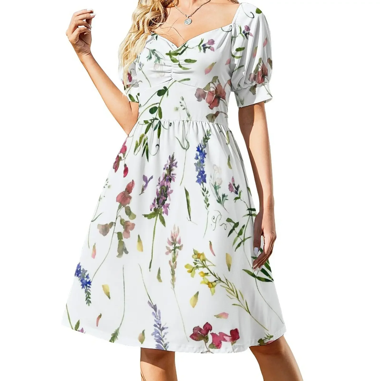 

Wildflowers And Herbs Sleeveless Dress Women's skirt Female dress