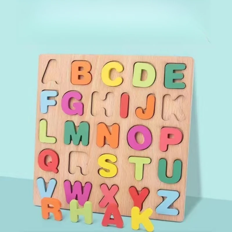 Wooden Alphabet Puzzle Board Number Wooden Puzzle Educational Toy for Toddlers Kids Learning Toy
