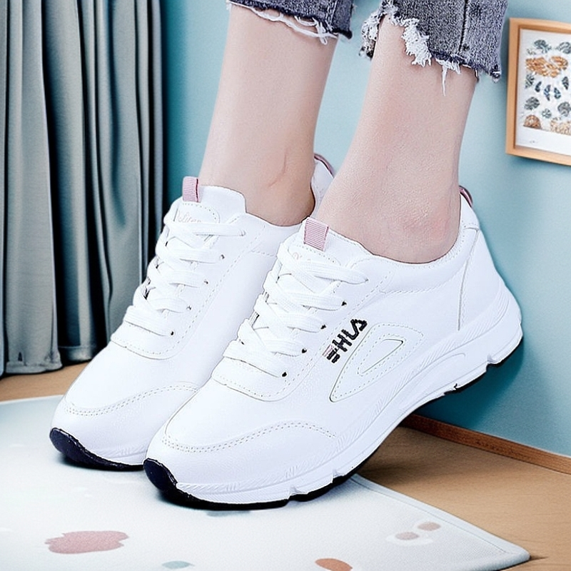 Versatile Casual Korean Version of Leather Color Matching Little White Shoes Dad Shoes Women's Shoes