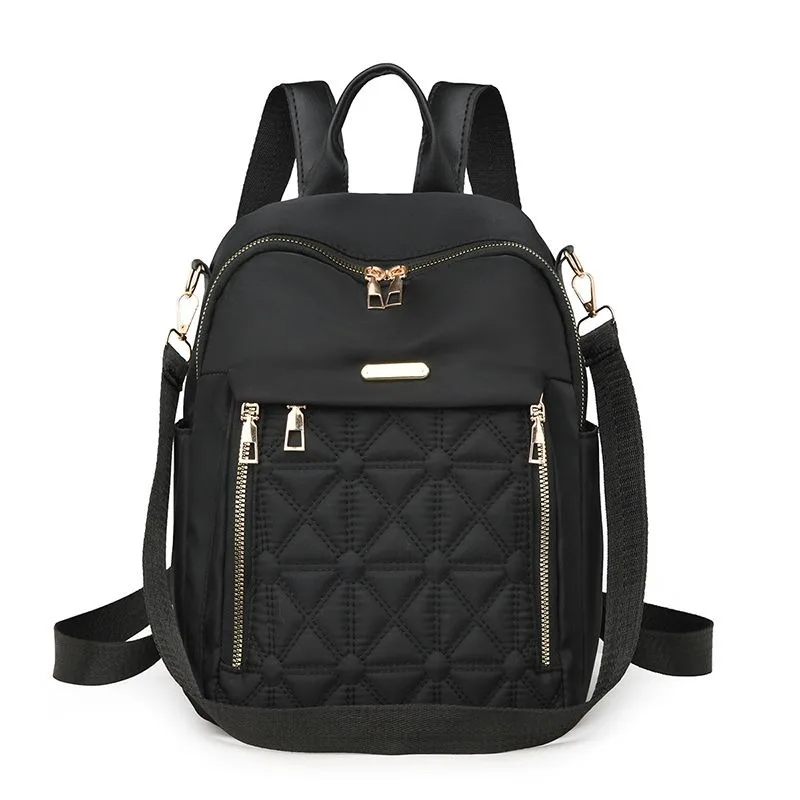 Women Backpack Water Proof Travel Korean Fashion Double Shoulder Bag Solid Color Nylon Multifunctionla Travel Handle Bag 5