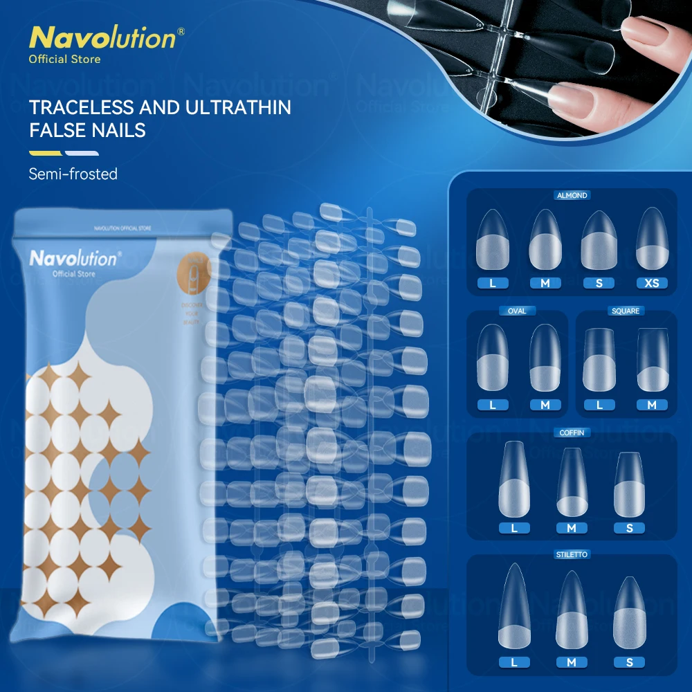 

NAVOLUTION 120Pcs False Nails Acrylic Press on Nails Coffin Artificial Nails Clear Fake Nail Tips for Extension Manicure Tool