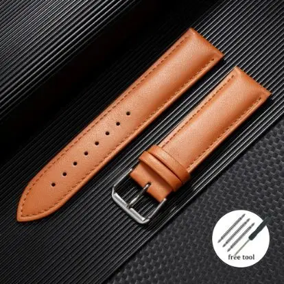 Premium Calfskin Leather Watch Strap - Universal Fit Bracelet