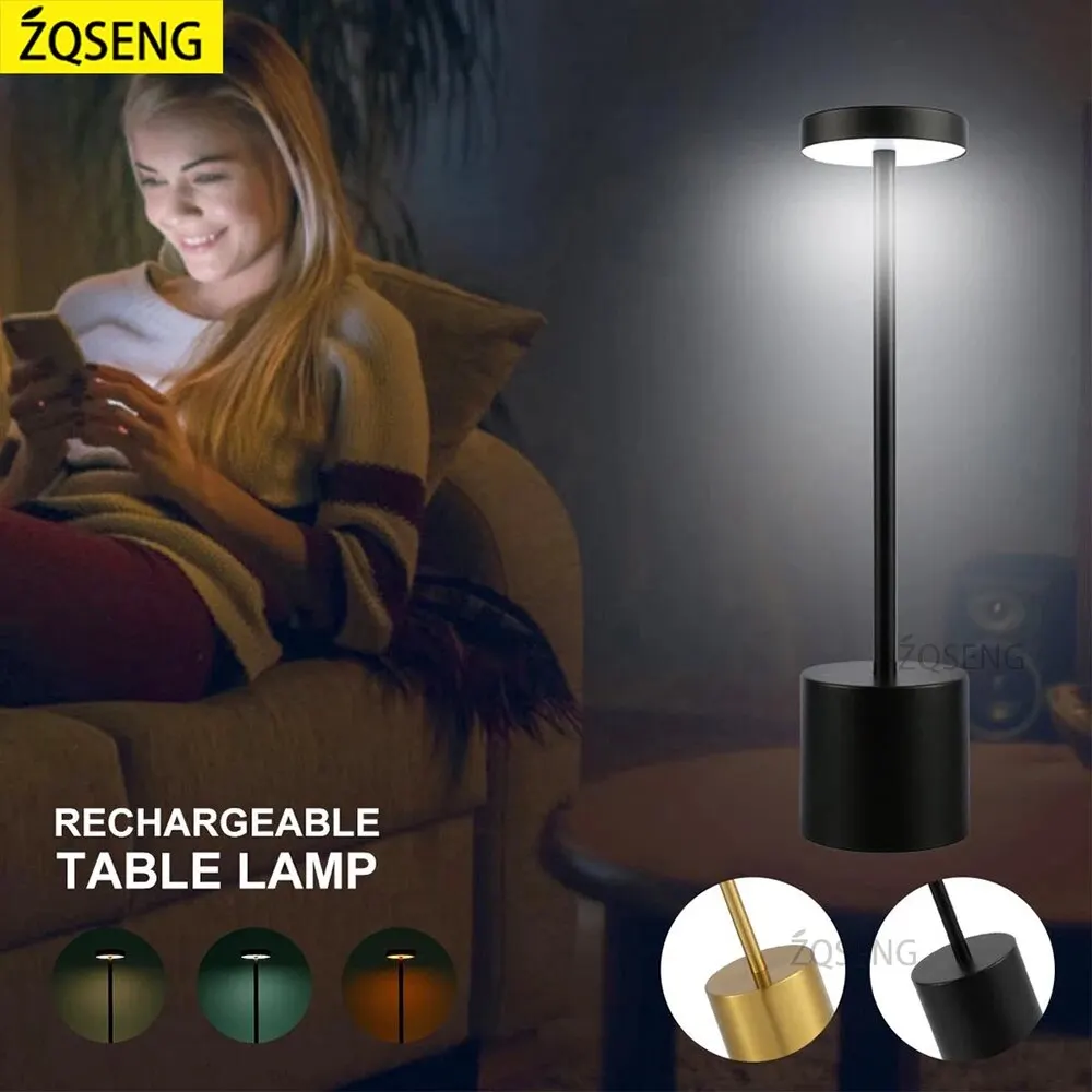 Table Lamp Rechargeable LED Touch Sensor Wireless Reading For Restaurant Hotel Bar Bedroom Decor