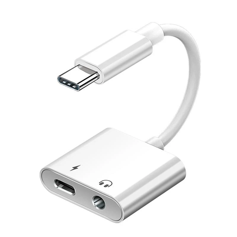 1/2/3/4/5/6Pcs 2in1 오디오 OTG 어댑터 USB C 3.5mm 잭 유형-C 충전 3.5mm Aux 케이블 유선 헤드폰 커넥터