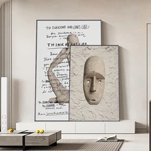 

Abstract Vintage Figure Art Prints Letters Canvas Painting Face Body Sculpture Poster Wall Picture for Bedroom Living Room Decor