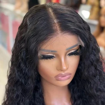 Jerry Curly Wig Glueless 13X6 Lace Front Wig for Black Women Synthetic Hair Long Curly Wave Natural Hairline Daily Wear Wigs