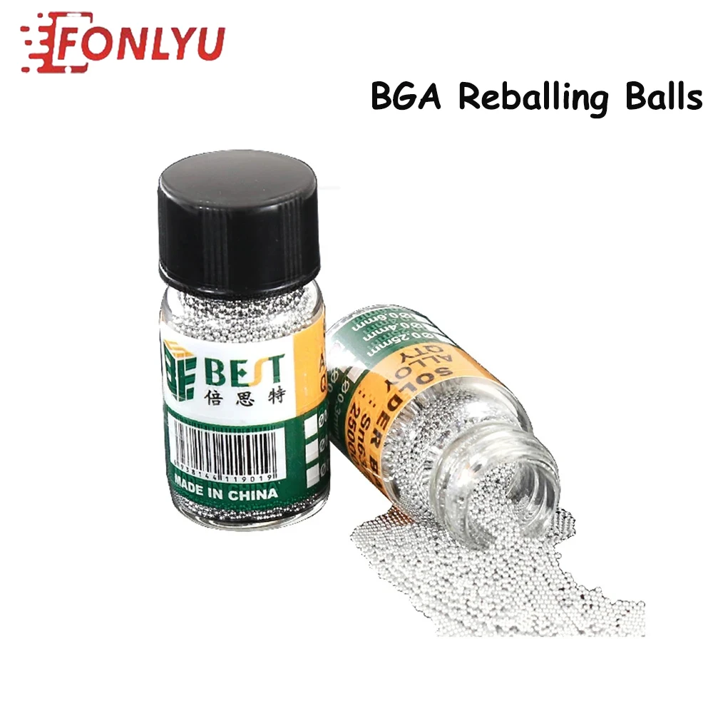 

25000PCS/Bottle BGA Reballing Balls 0.2-0.65mm Leaded for IC Chip Soldering Ball Sn63/Pb37 Tin Material Rework Repair Tools