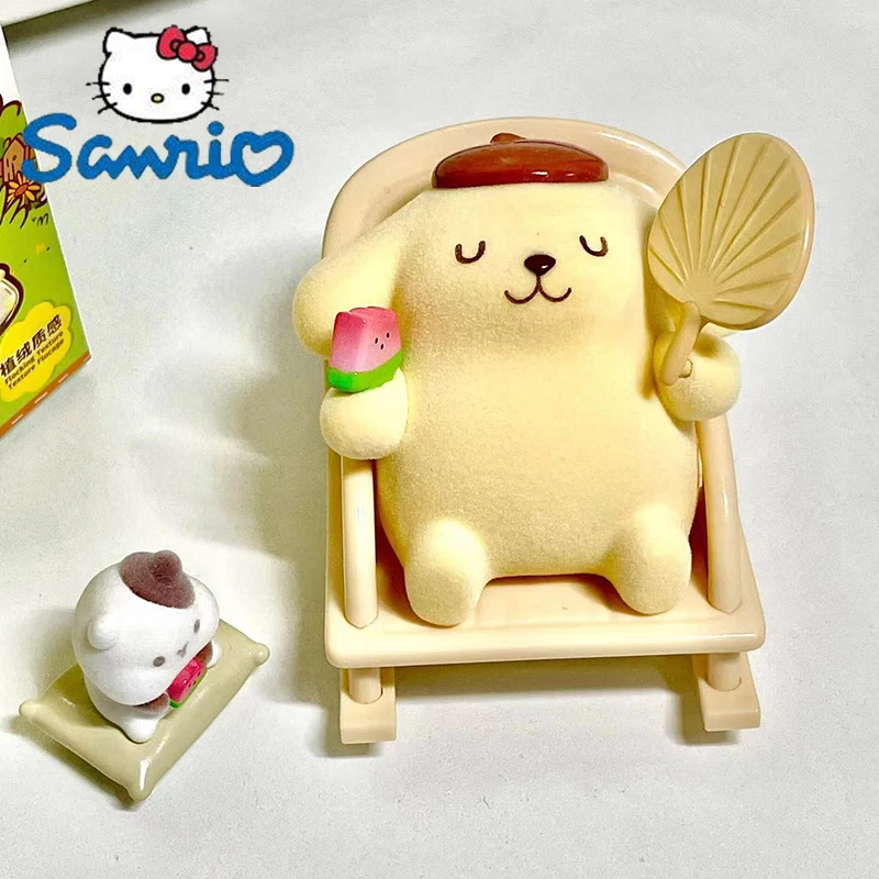 

Фигурка Sanrio Pom пурин, серия детства, сезон, экшн-фигурка, кавайная аниме, флокирующая модель, коллекционная статуя, кукла, игрушка