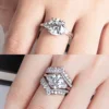 AnuJewel 4.6 Carat D Color Moissanite Diamond Engagement Wedding Ring 925 Sterling Silver Rings Fine Jewelry Wholesale 6