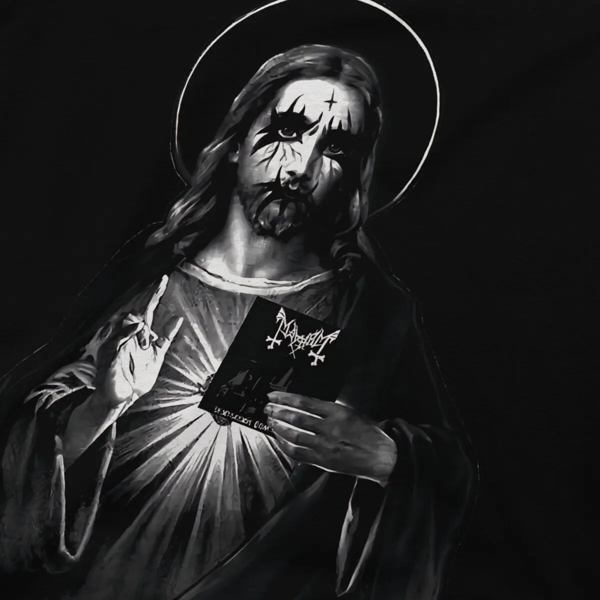 Фото Мужская футболка Kvlt с изображением Иисуса Христа, Классическая модная футболка из полиэстера, оригинальные свитшоты, новый тренд №4