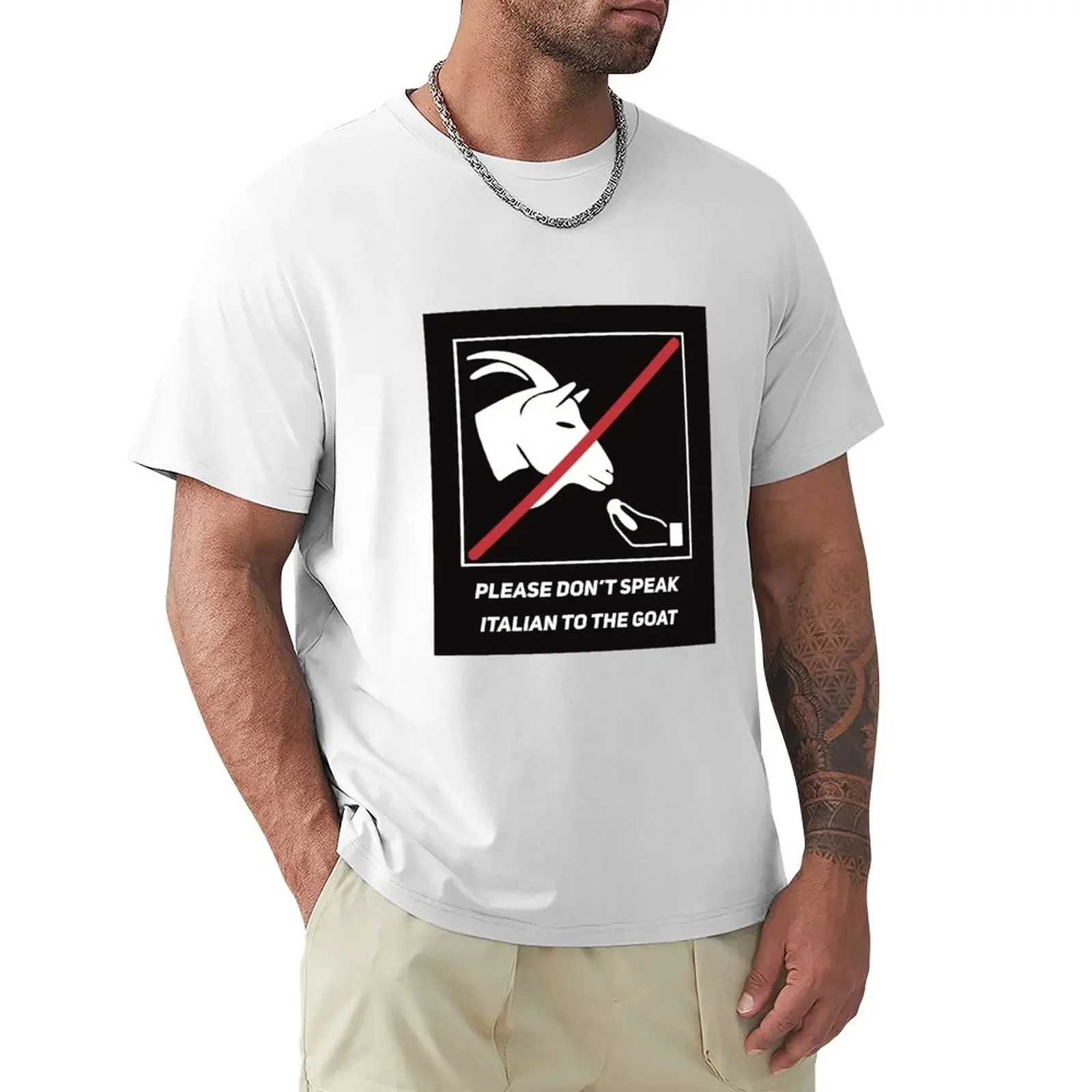 

Please don’t speak Italian to the goat T-Shirt blacks graphics men clothes tees hippie clothes sweat mens cotton t shirts