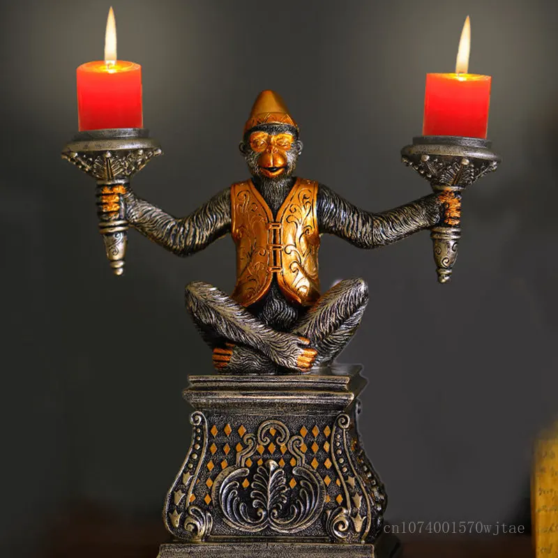 

Resin monkey shaped candlestick ornaments, new home, living room, religious decoration ornaments, new