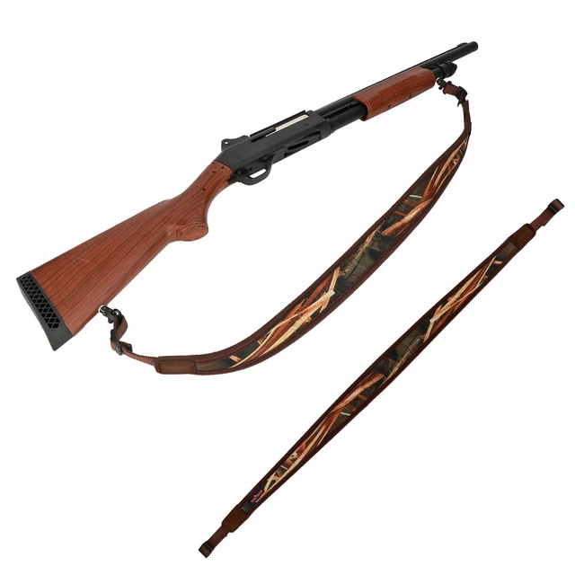 SANGLE FUSIL DE CHASSE EN CUIR VÉRITABLE - TOURBON - Réglable 97cm -  Bretelles pour fusils et carabines (10971585)