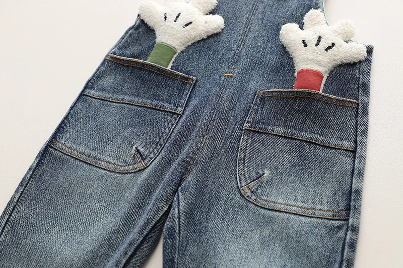 0-4year Spring Newborn Baby Boys girls Suspender Simple Trousers Solid Adjustable Denim Korean Soft Casual