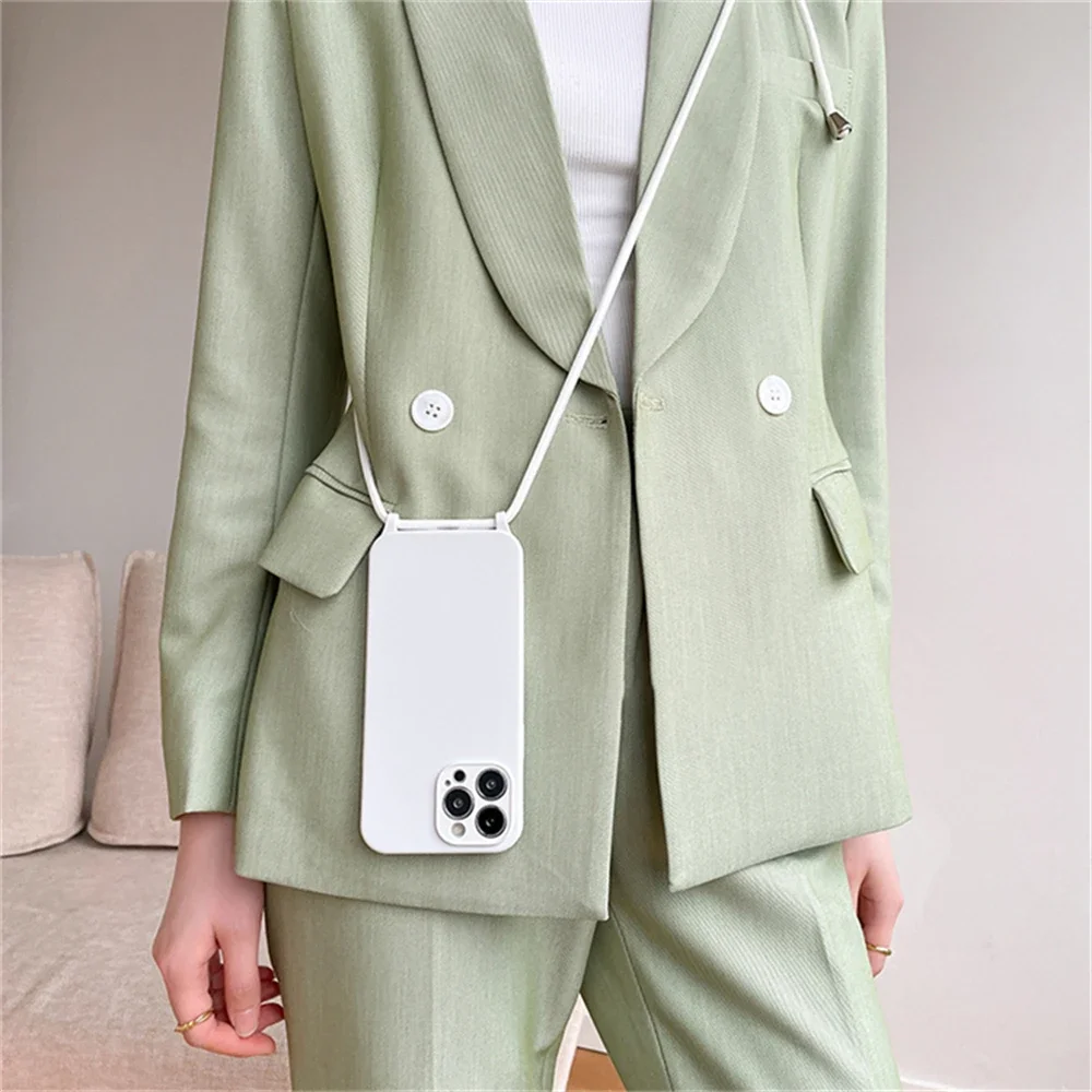Versatile Crossbody Necklace Lanyard with Soft Silicone Case - Candy Color Cover
