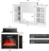 70 Inches Mantel Fireplace, 750W/1500W Electric Fireplace w/Mantel & Built-in Bookshelves,1-8H Timer 4
