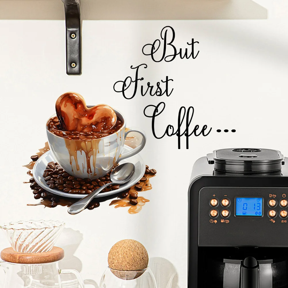 Coffee cup wall stickers for home decor