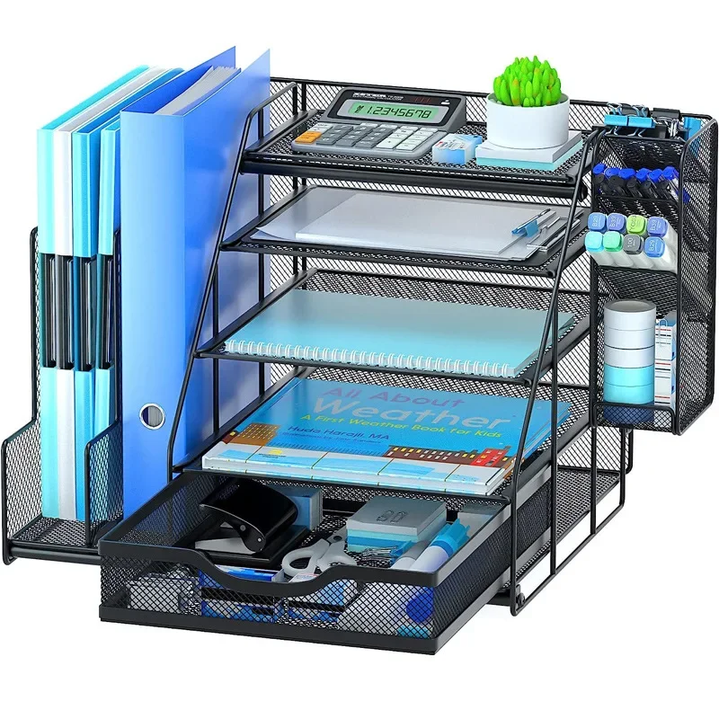 desk-organizer-with-drawers-and-pen-holder-tray-organizer-mesh-desktop-storage-with-magazine-rack-suitable-for-office-supplies