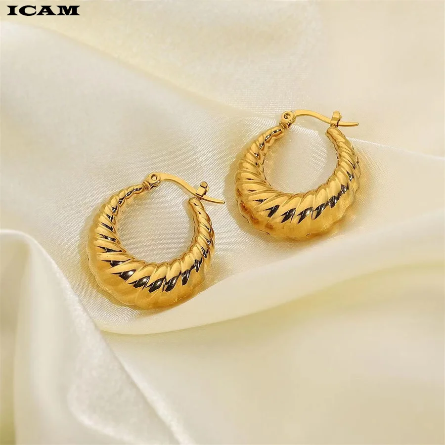 

Innovative Design Geometrically Irregular U-shaped Women Personalized Earrings Stainless Steel Twisted Earrings Charming Jewelry
