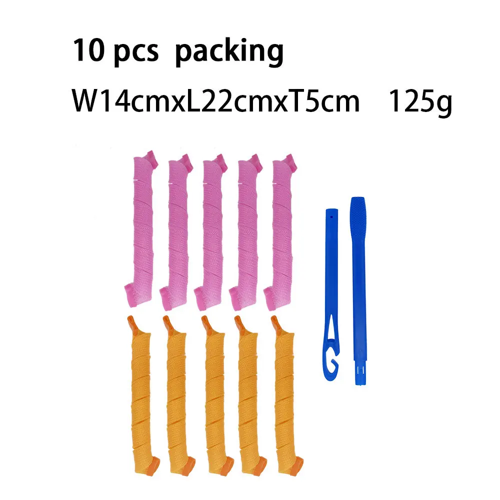 Heatless Curling Headband 12/10pcs No Heat Hair Curls Ribbon Hair Rollers Sleeping Soft Headband Curlers Styling Tools