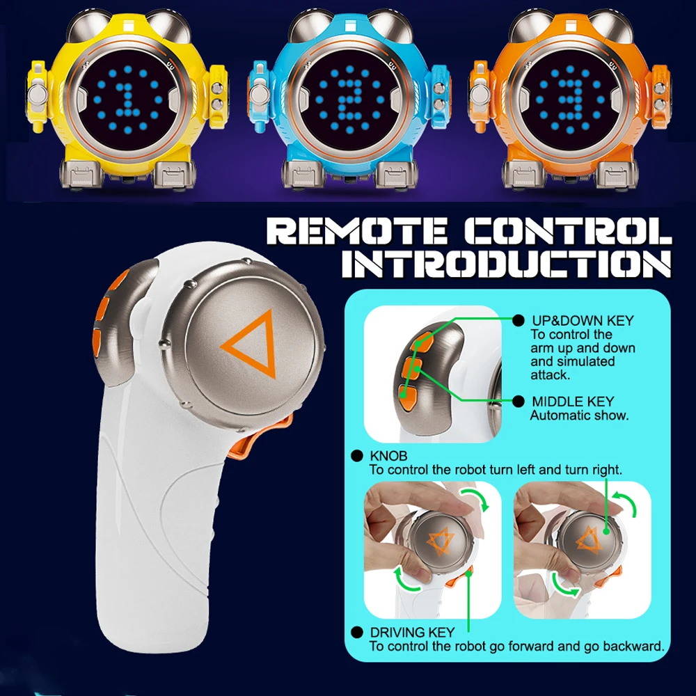 2024 New AT008 Robot Touch Dance and Music Fight With Me Remote Control Battle Robot LED Light Smart Rc Robot Boy Gift Toy 4