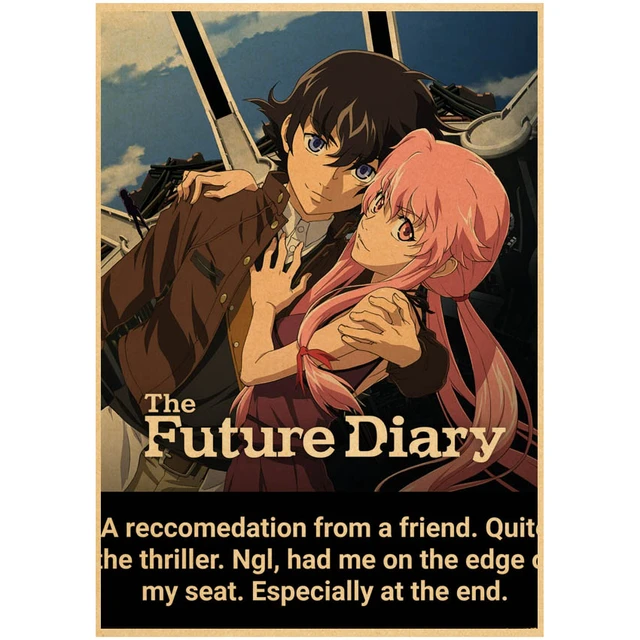 Japanese Anime Future Diary Poster Retro Kraft Paper Mirai Nikki Posters  Painting Wall Art Decor Living Room Study Art Pictures