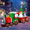 Christmas Decoration Inflatable Train Santa Claus Snowman Length 8.8ft Inflatable Toys with LED Lights Outdoor Garden Ornament 1