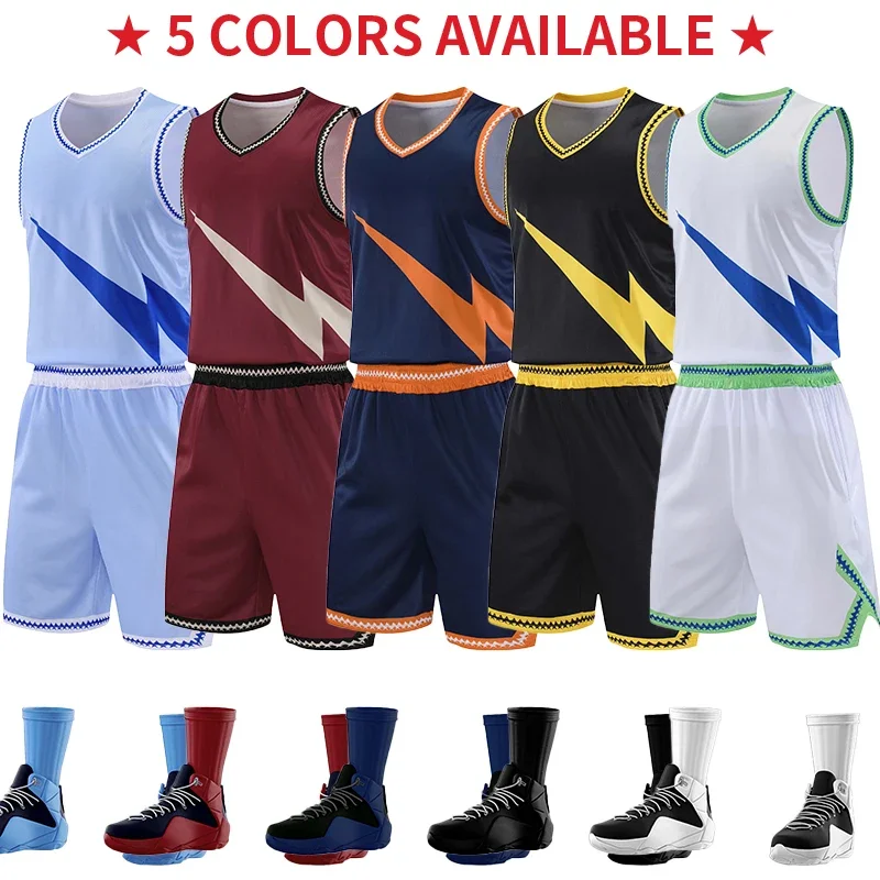 New Design Mesh Basketball Shirts High Quality Print Embroidery Men Sports Shirt Breathable Basketball Jerseys 275