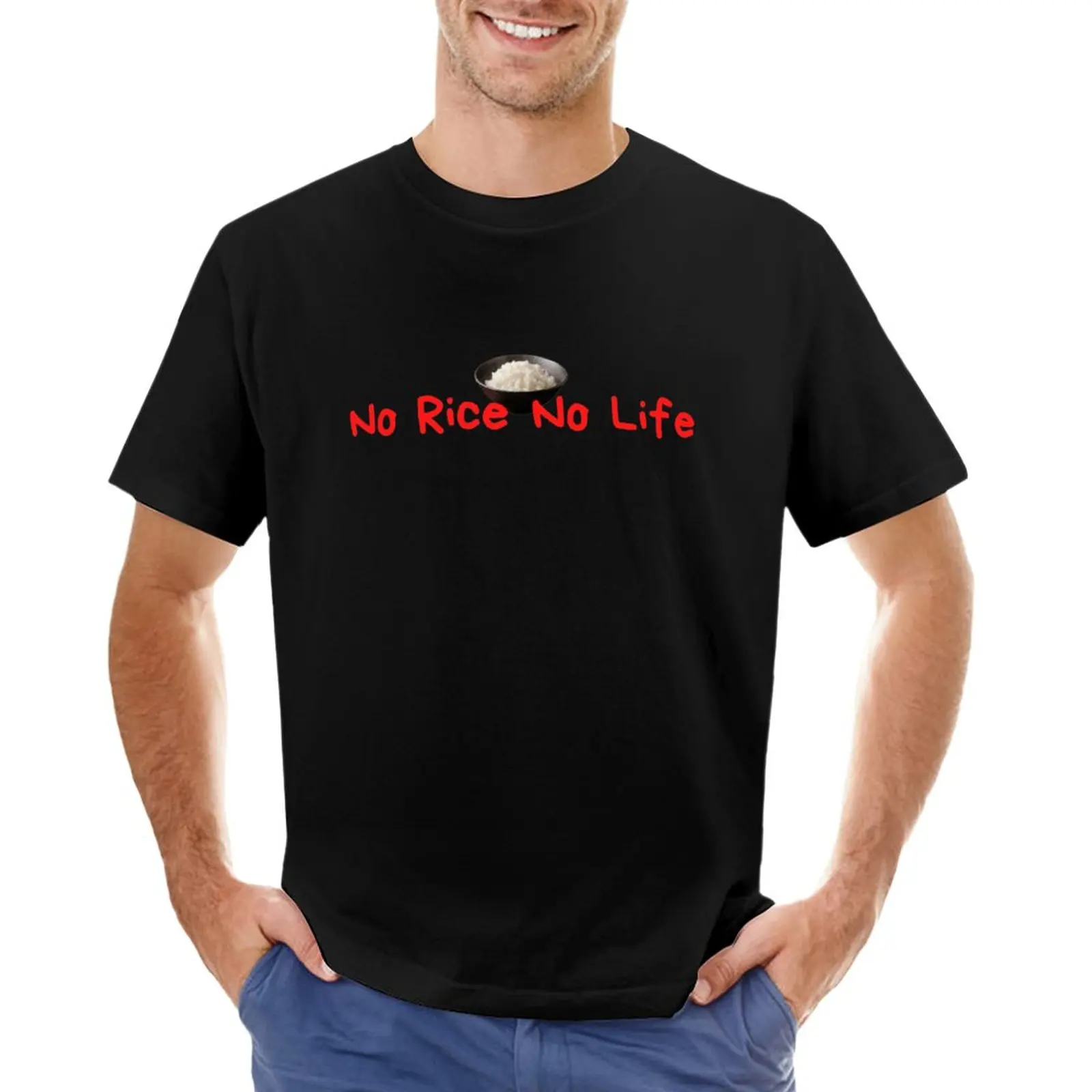 

No Rice No Life T-Shirt quick-drying blanks customs new edition mens t shirt