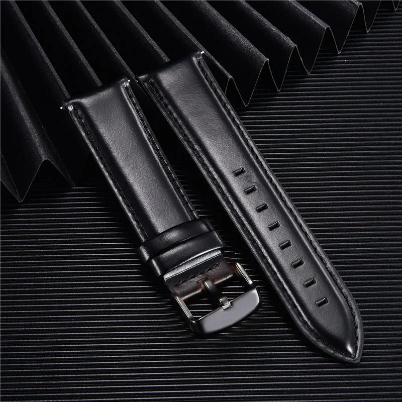 Elegant Leather Watchbands - Quick Release Business Strap Bracelet in Black and Brown