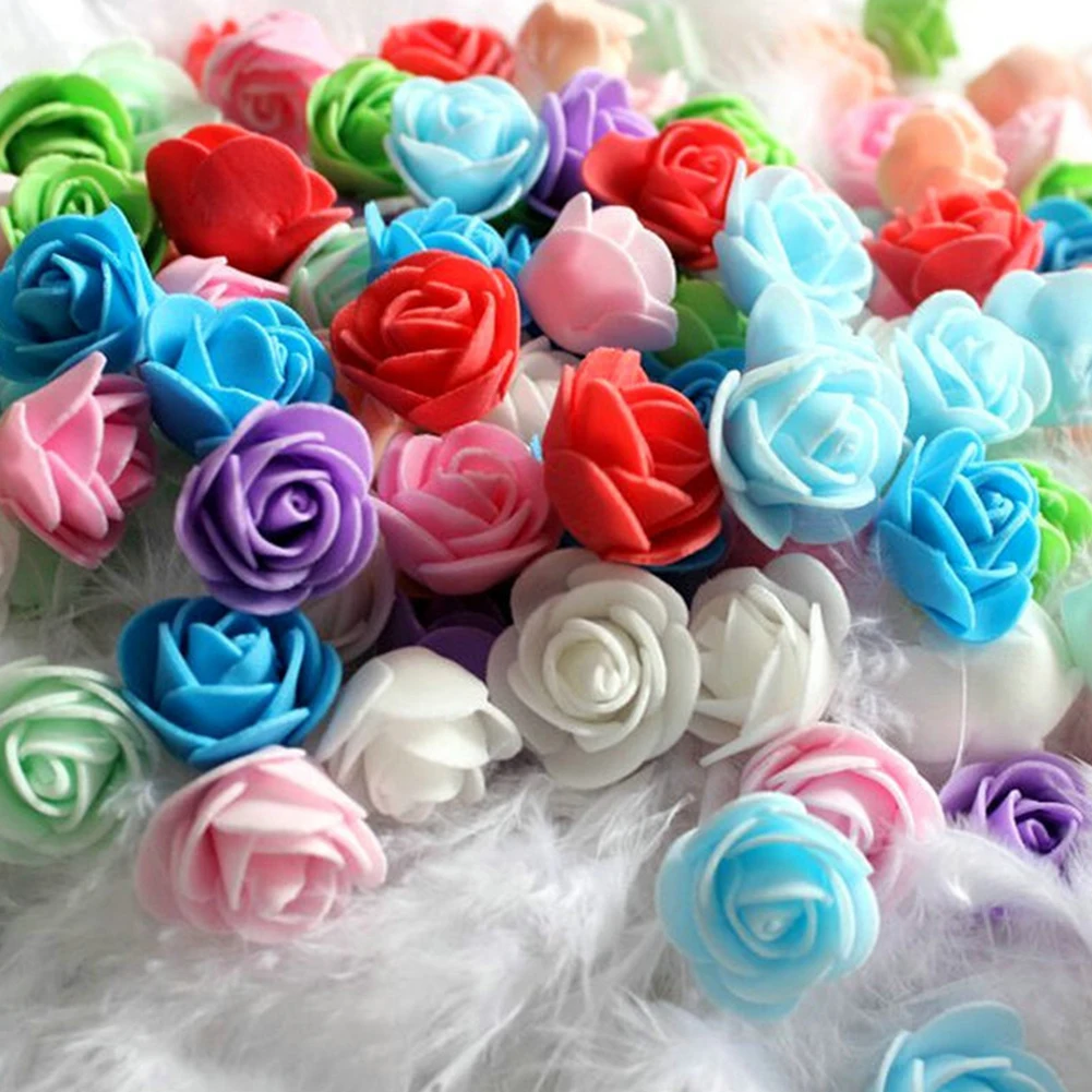 500 Pcs DIY Rose Head Artificial Flowers PE Foam For Bear Doll Wedding Decoration Room Decor Rosa decoración hogar искусственные