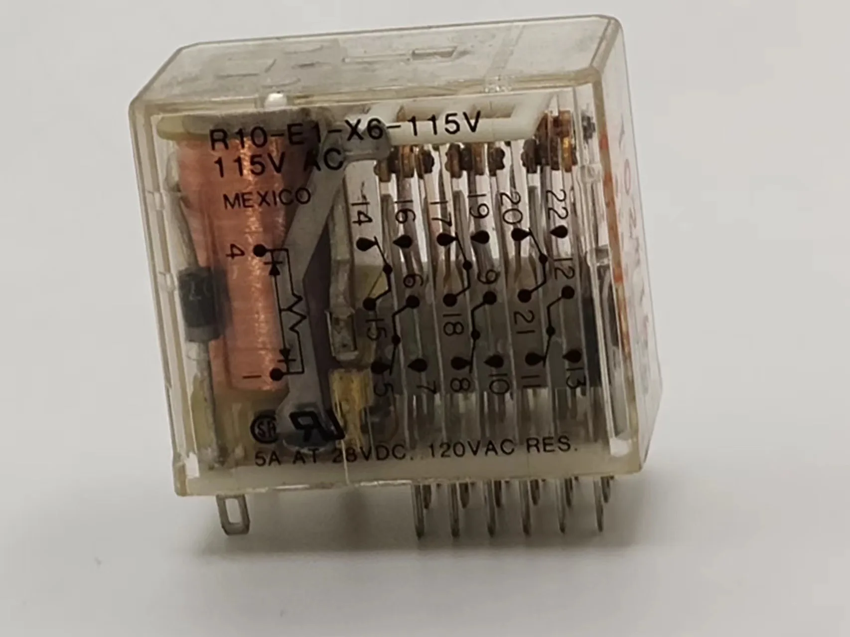 R10-E1-X6-115V 전원 릴레이 5A 115VAC 6PDT 20 핀