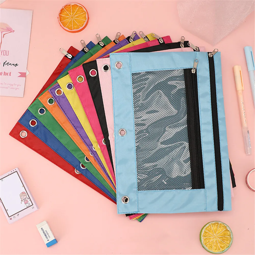 Colorful Pencil Bag Student Examination Dedicated Oxford Cloth Pen Case Unisex Large Capacity Pouch School Supplies