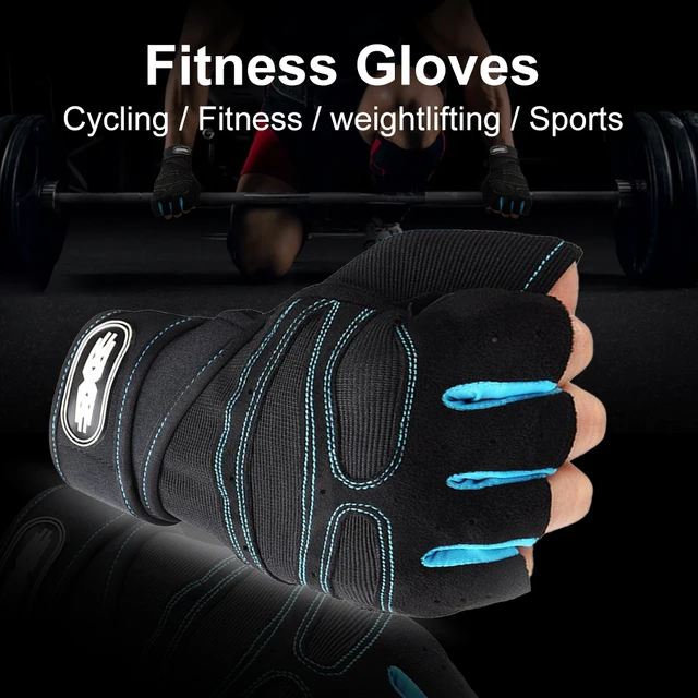 Guantes de gimnasio para hombre y mujer, manoplas antideslizantes de medio  dedo para entrenamiento de peso pesado, culturismo y Fitness - AliExpress