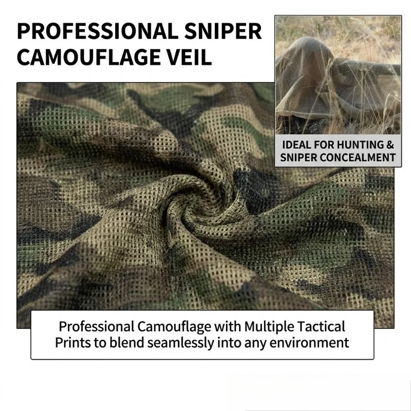 Breathable Camouflage Lightweight Outdoor Mesh Scarf and Veil
