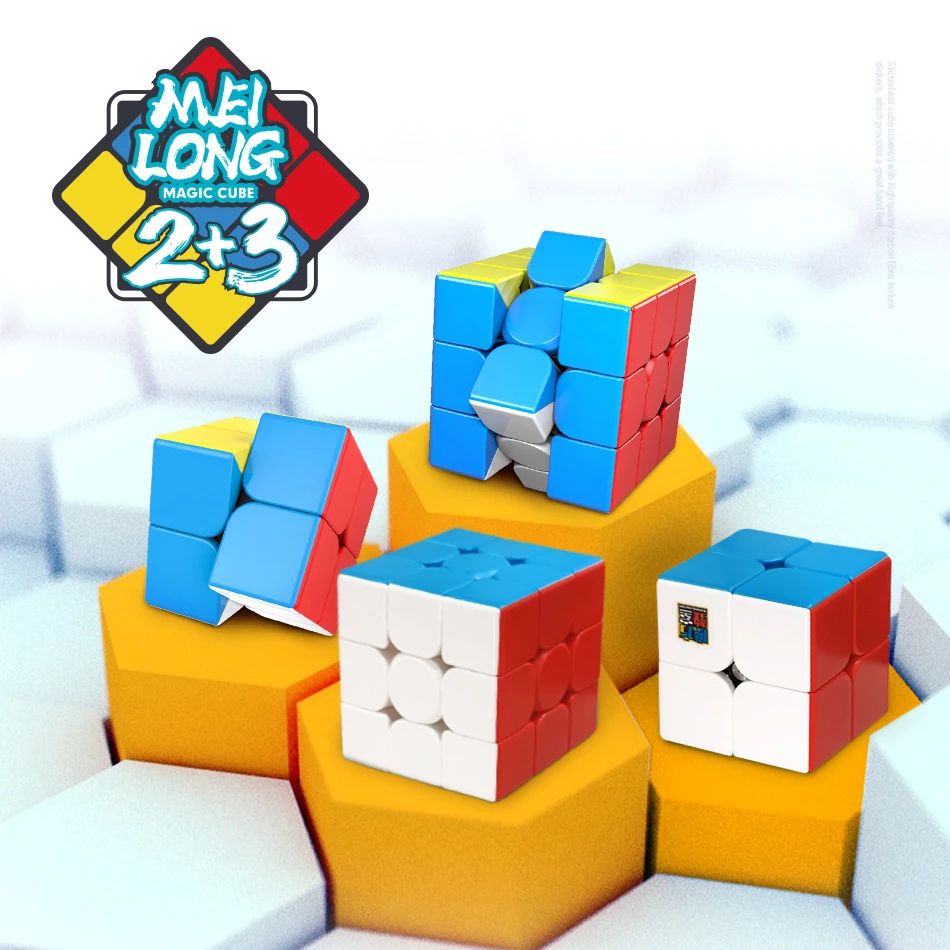 

Набор волшебных кубиков MoYu MeiLong 3x3, профессиональный скоростной кубик MeiLong 2x2 3 × 3, пазл без наклеек, детская игрушка-фиджет