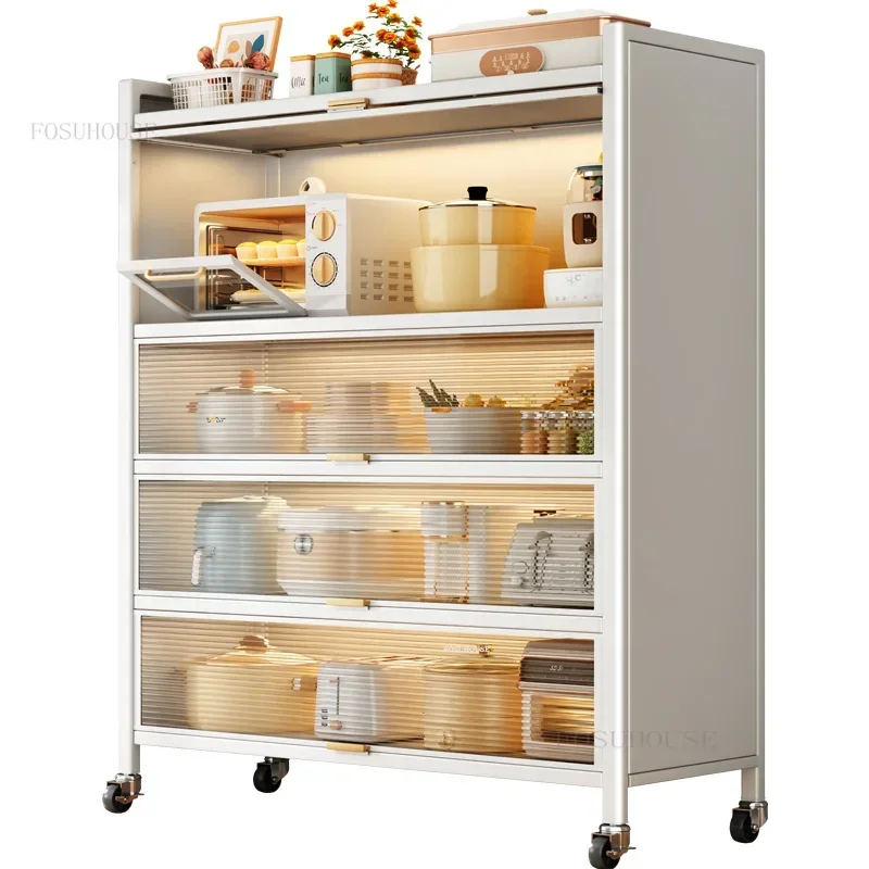 Modern Large Capacity Kitchen Cabinets for Kitchen Furniture Household Tableware Cabinets Multi-layer Shelf with Flip Door p 2