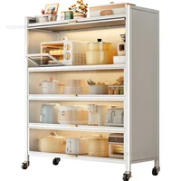 Modern Large Capacity Kitchen Cabinets for Kitchen Furniture Household Tableware Cabinets Multi-layer Shelf with Flip Door p 2